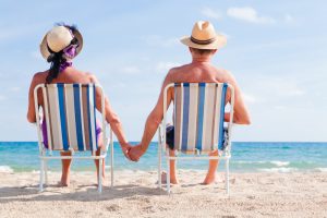 older couple on beach