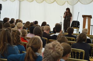St Swithun's School Literary Festival Laurie Bolger Performing