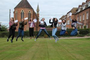 Abbots Bromley GCSE Results 2014 Jumping For Joy Girls