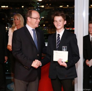 Wellington pupil presented with award by Prince Albert of Monaco