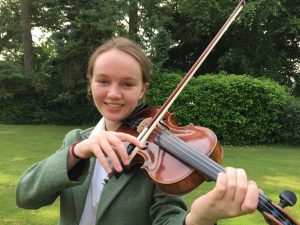 Charlotte Garton who has been chosen to play in the Shropshire Youth Orchestra (L)