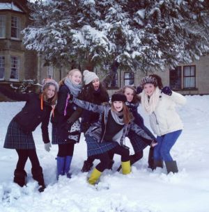 Bruton School for Girls in the snow 