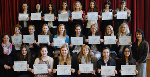 Bruton School for Girls students celebrate one hundred per cent pass rate in English exams