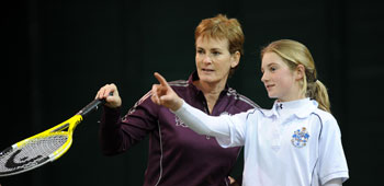 Judy Murray gives coaching session