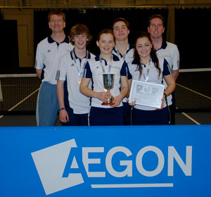 The winning team, with David Hall – Culford’s Director of Tennis and Marc Powell – Culford’s High Performance Coach