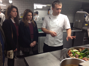 Friends' School students visiting the kitchens of Marcus Waering