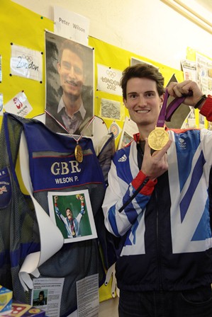 Peter Wilson with Olympic Gold Medal