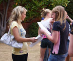 Holly and Eleanor reading their results