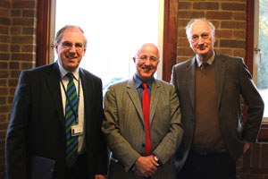 Leighton Park Head John Dunston, MP Denis MacShane and Sir George Young