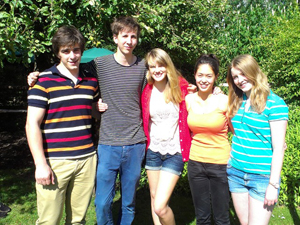 Leighton Park School IB students on results day.
