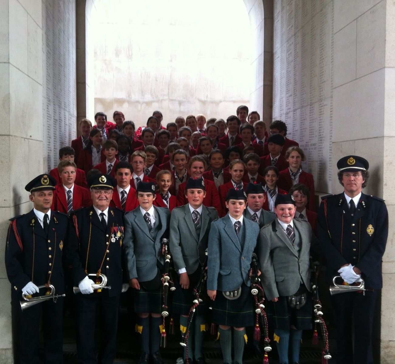 Loretto School pupils visit the Menin Gate Memorial