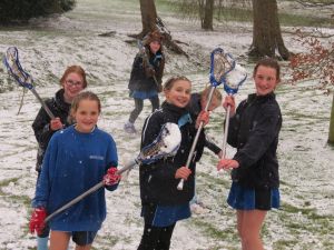 Moreton Hall Lacross team snow 