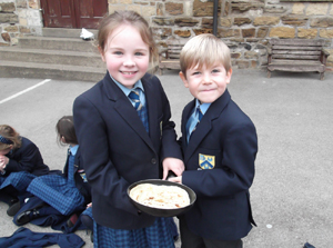 Barlborough Hall School pupils at Charity Pancake Day! 