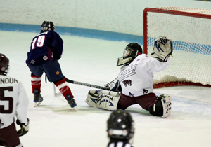 Mount St Mary's College Pupil playing ice hockey