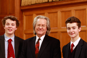 Oundle School pupils with Professor Anthony Grayling