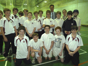 The U14 team with Mr Vaughan.