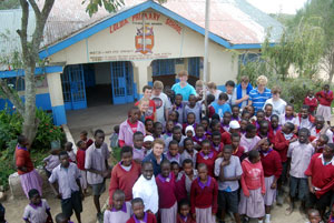 Oundle pupils visiting Loldia Primary School in Kenya's Rift Valley