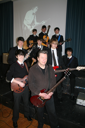 Plymouyh College pupils with Garry Roberts