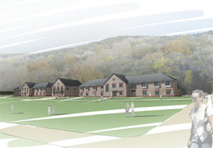 An artist's impression of how the two-winged two-storey boarding house at Seaford College will look when completed