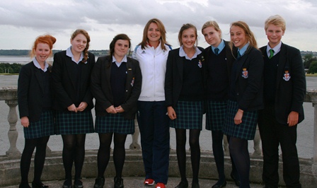 Pupils with Goldie Sayer