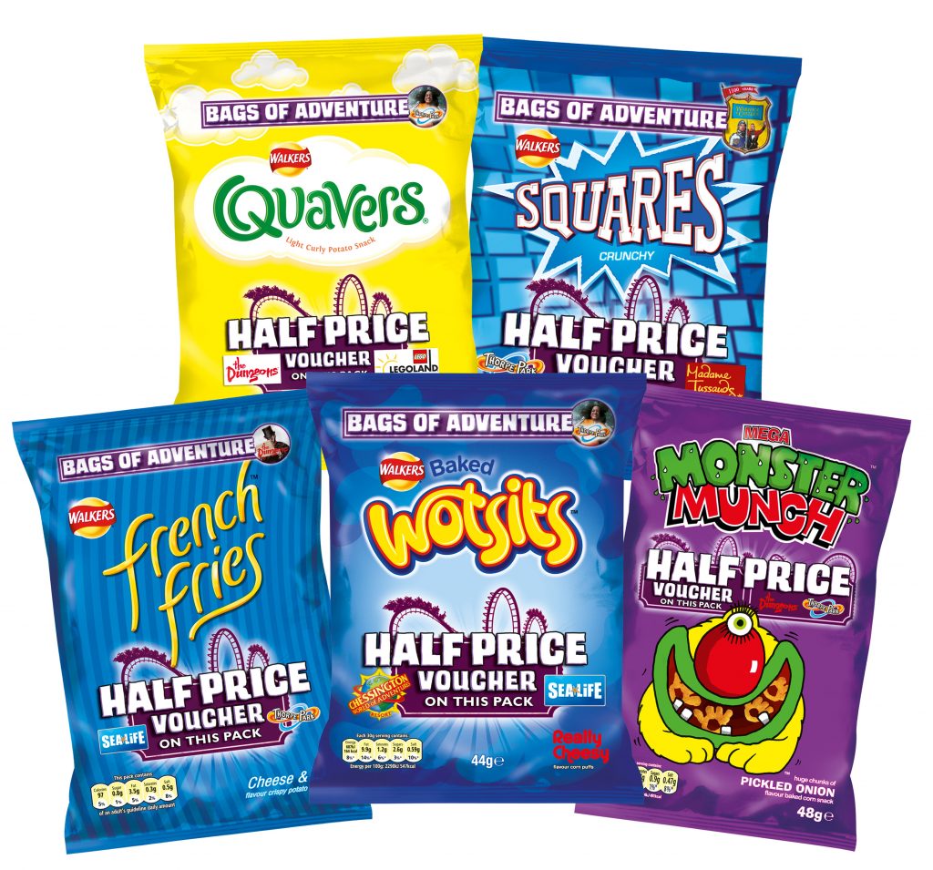 Walkers on pack promotion offers half price entry on days out this summer