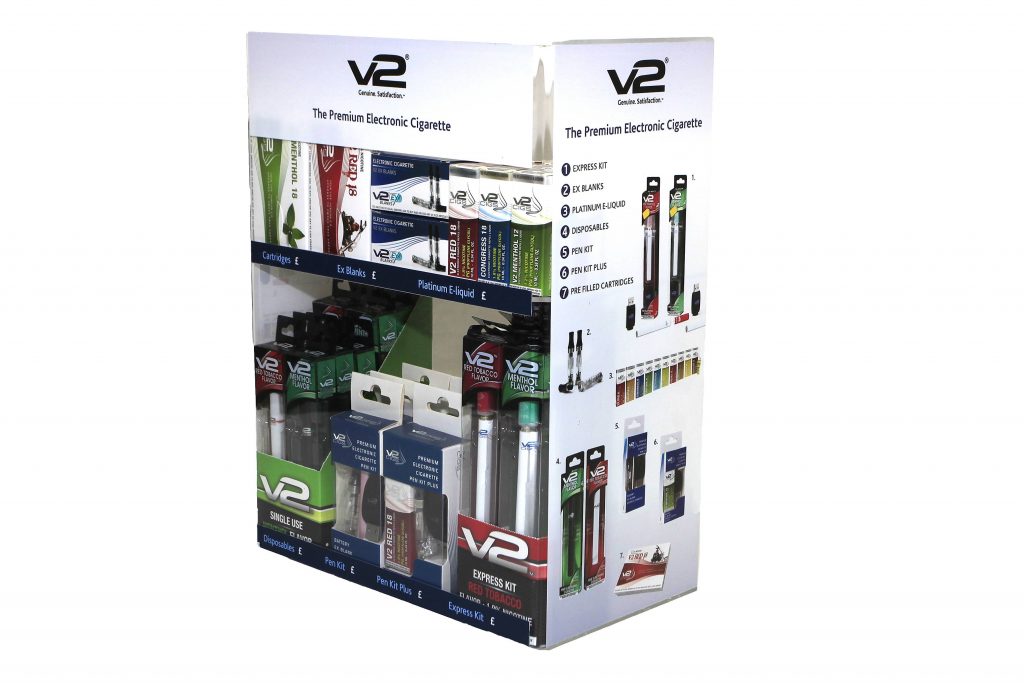 V2 Electronic Cigarettes unveils counter top display units for retailers