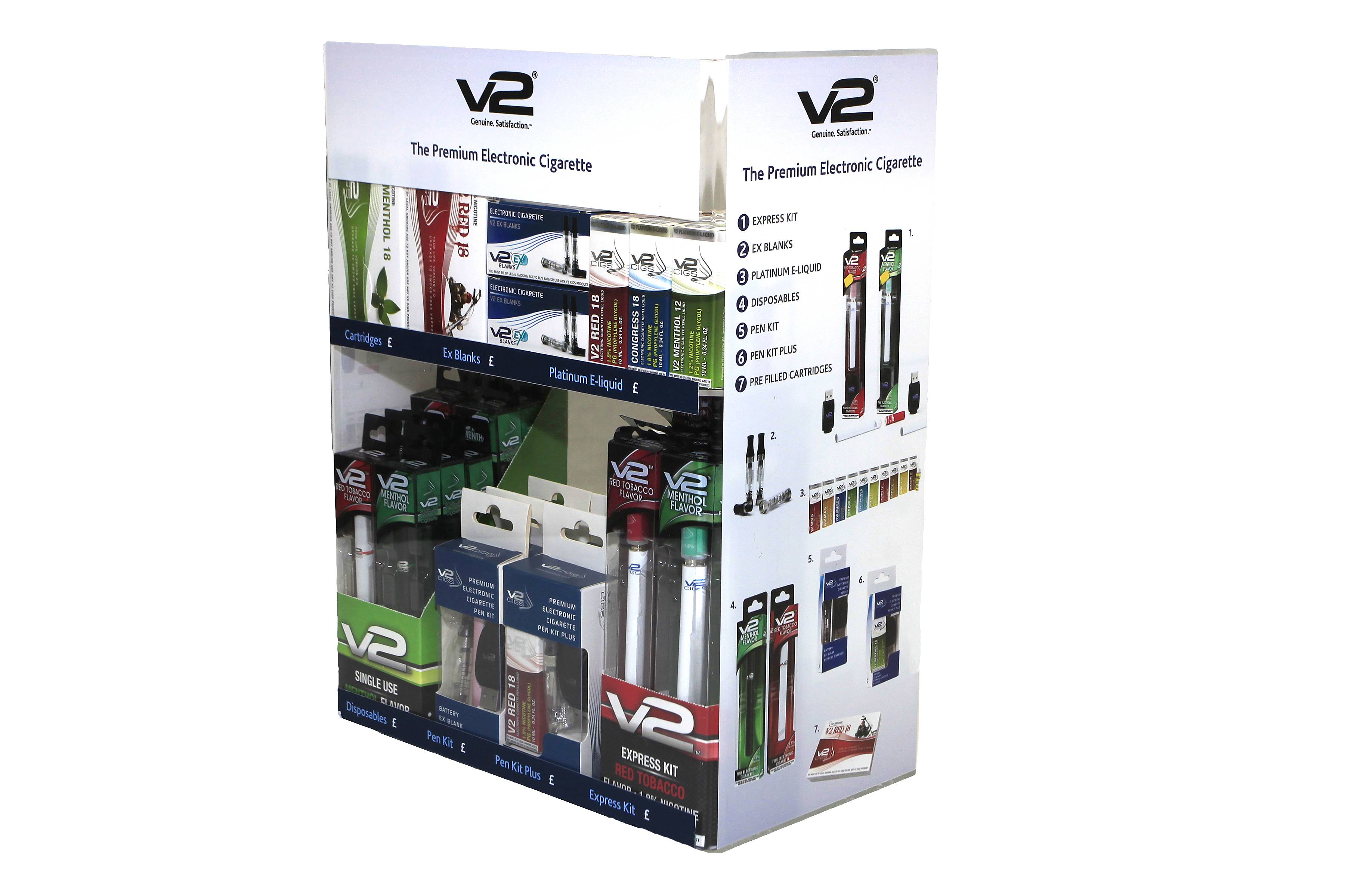 V2 Electronic Cigarettes unveils counter top display units for