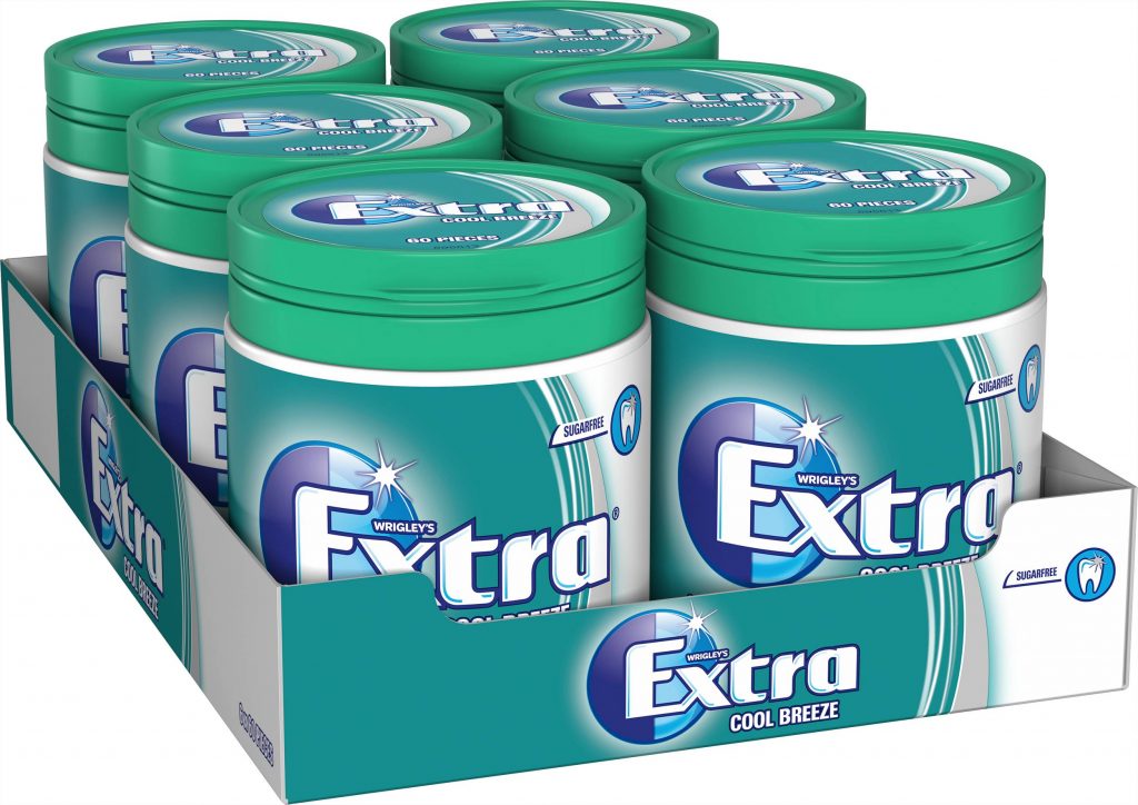 EXTRA SPEARMINT CHEWING GUM SUGAR FREE BOTTLE 60 PIECES