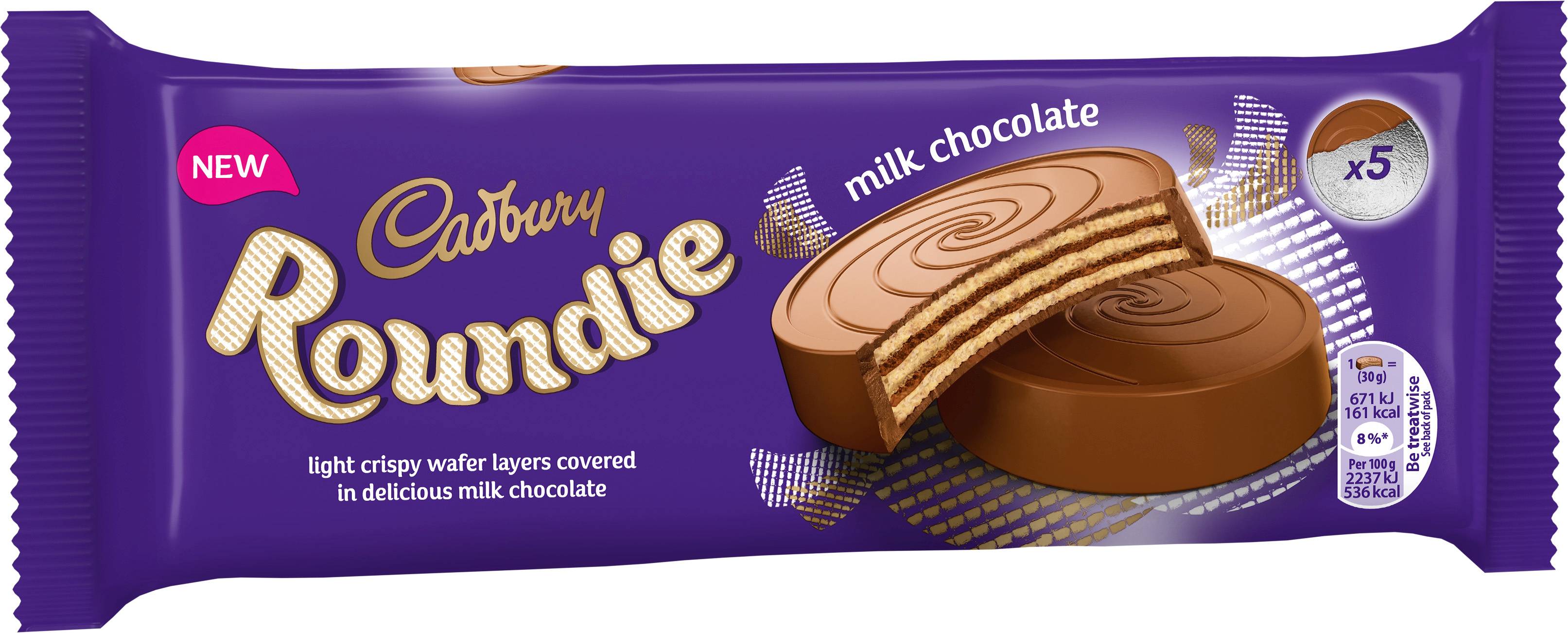 Cadbury Roundie Milk Chocolate Over Wrap Foil 5x30g 150 G Overwrap Left UK Ireland 