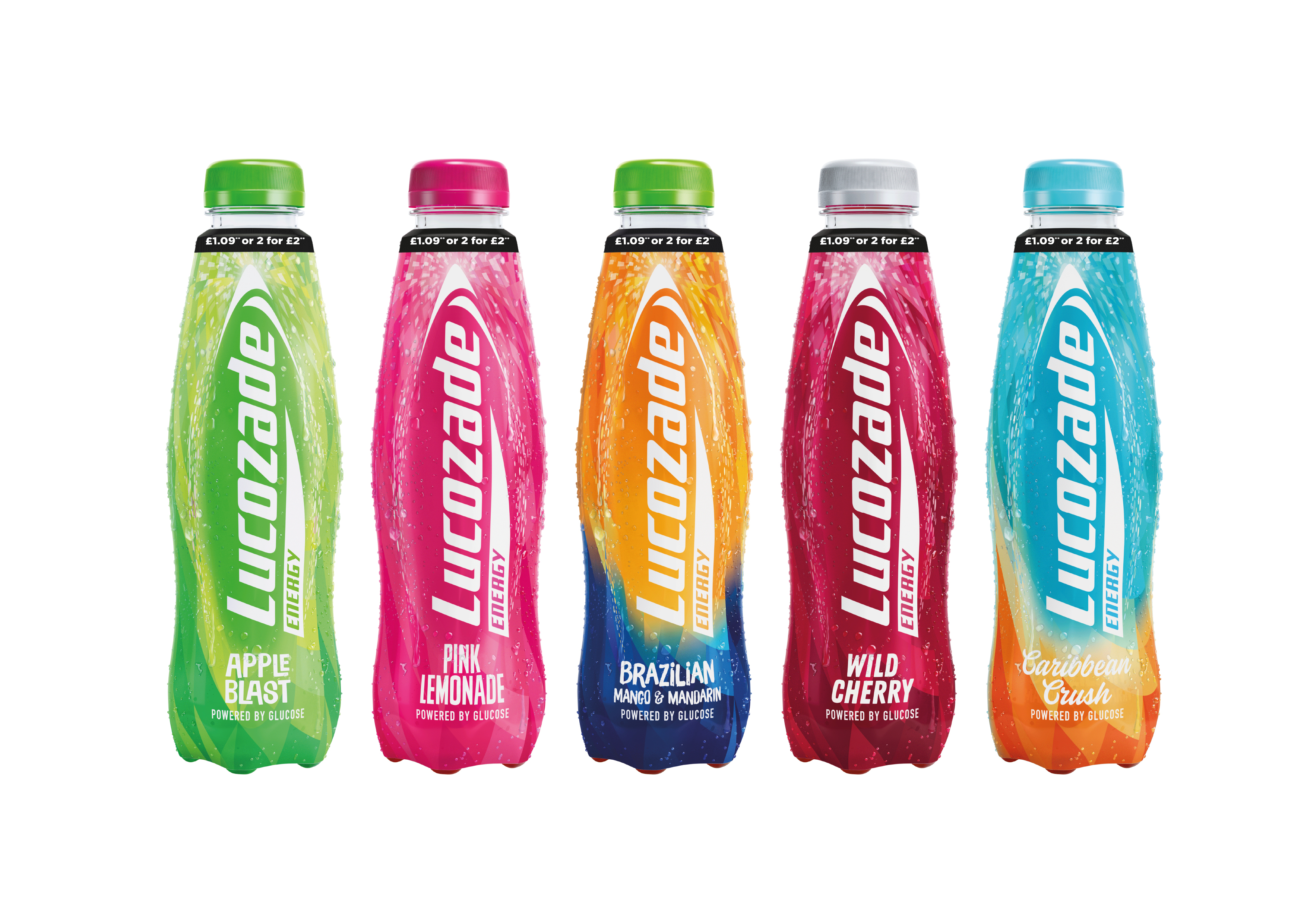 Lucozade Energy refreshes flavours range packaging