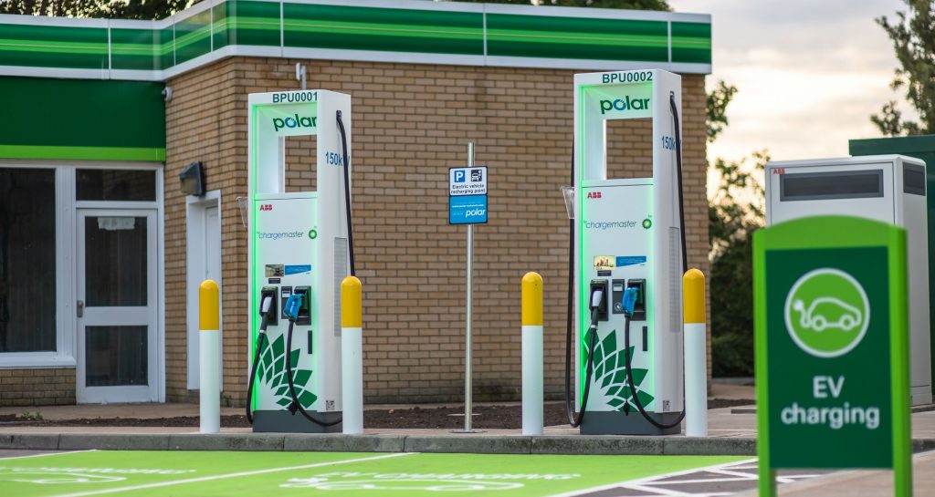 BP forecourt first ultrafast electric vehicle chargers