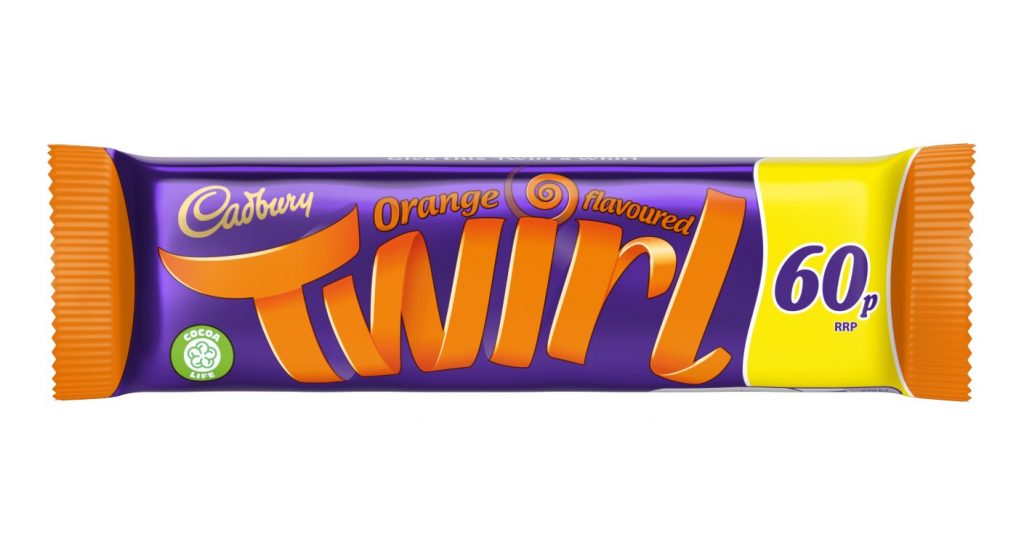 Cadbury adds pricemark to orange Twirl bars