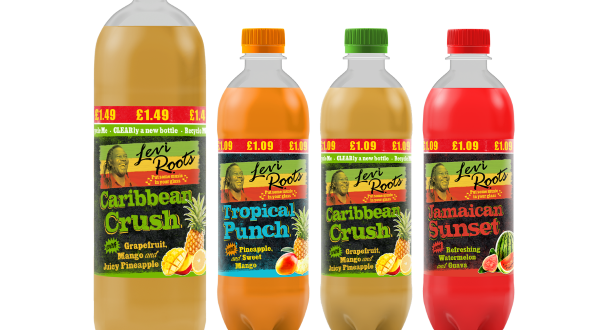 Levi Roots Wraps Clear bottles to bolster Levi Roots recycling message