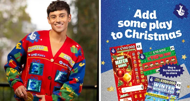 Tom Daley kicks off Allwyn's festive scratchcard campaign for The